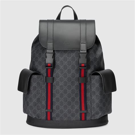 gucci mens black backpack